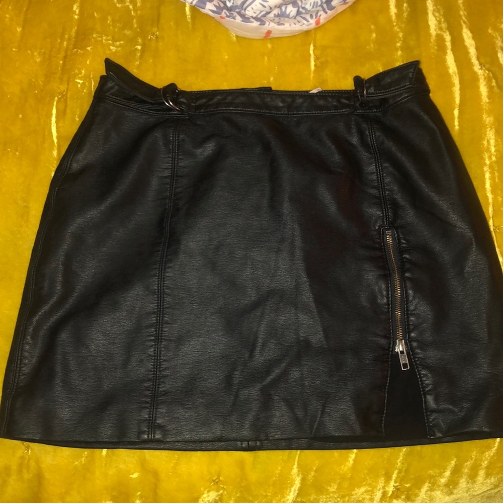 Free people leather skirt